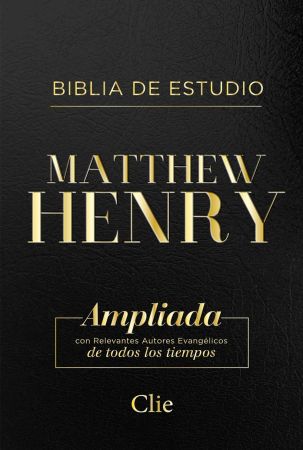 BIBLIA DE ESTUDIO MATTHEW HENRY  (Leathersoft Sin Índice Negra / Dorada)